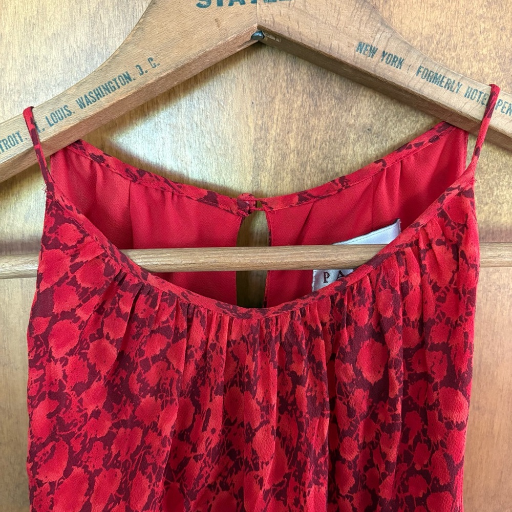 Vintage 100% Silk Red Maxi Slip Dress Fairy Y2K Asymmetrical Mcbling Snake Print - Picture 8 of 15